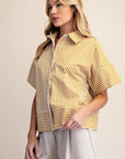 Portside Button Down Top-Yellow