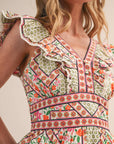 Sweet Spell Floral Midi Dress-Ivory
