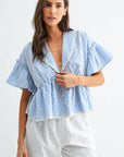 Daisy Gingham Embroidered Top
