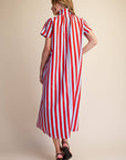The Iconic Stripe Midi Dress-Plum