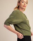 Sunny Days Sweater Cardigan-Olive