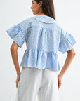 Daisy Gingham Embroidered Top