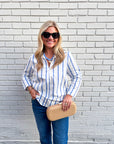 Everly Stripe Top-Blue
