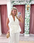 Soft Musk Eyelet Wrap Top
