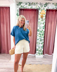 The Atelier Pintuck Short-Ecru
