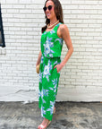 Soft Bloom Sleeveless Top-Green