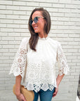 Baby's Breath Floral Eyelet Top