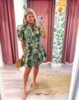 Bellemont Floral Mini Dress-Olive