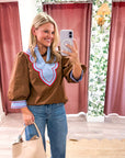 Folk Stitch Embroidered Top