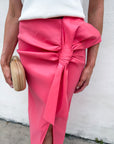 Coral Crush Midi Skirt