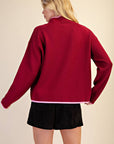 Falling Leaves Sweater-Burgundy