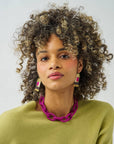 Jenna Chain Link Necklace-Magenta