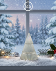 Winter Wonderland White Glass Tree Candle