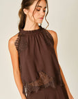 Rosalie Lace Top-Brown
