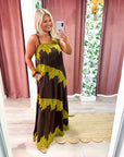 Lace Harmony Maxi Dress-Chocolate