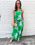 Soft Bloom Sleeveless Top-Green