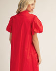 Floral Majesty Shift Mini Dress-Red