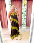 Lace Harmony Maxi Dress-Chocolate