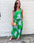 Soft Bloom Sleeveless Top-Green