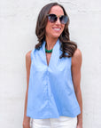 Avery Sleeveless Top-Blue