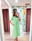 Bright Side Midi Dress-Grass
