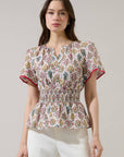 Fields of Flowers Peplum Top