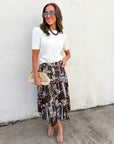 Rope Me In Midi Skirt-Brown