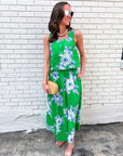 Soft Bloom Sleeveless Top-Green
