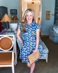 Citron Bloom Dress-Blue