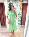 Bright Side Midi Dress-Grass