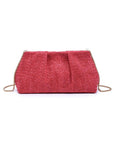 Breeze Woven Clutch-Coral
