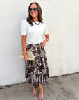 Rope Me In Midi Skirt-Brown