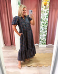 Westbury Plaid Midi Dress-Green