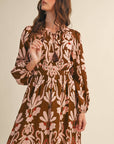 Forest Whimsy Floral Midi Dress