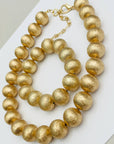 Matte Ball Necklace-Gold