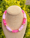 Rondelle Necklace-Pastel Pink