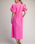 Love Story Midi Dress-Hot Pink