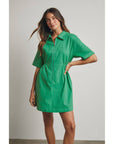 Take it Easy Zipper Mini Dress-Green