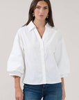 Chalet Button Down Top-White