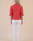 Seaside Zipper Front Jacket-Red