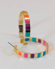 Golden Rainbow Hoop Earrings