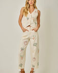 Veggie Embroidered Barrel Jeans