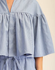 Swing Cape Stripe Top-Slate