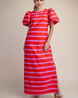 Mariselle Maxi Dress-Red/Pink