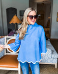 Go With the Flow Knit Top-French Blue/Cream