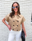 City Chic Crop Trench Top
