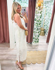 PREORDER: Fleur Romance Midi Dress-Off White