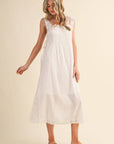 PREORDER: Fleur Romance Midi Dress-Off White