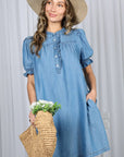 Denim Roots Mini Dress