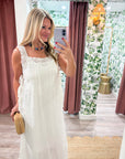 PREORDER: Fleur Romance Midi Dress-Off White